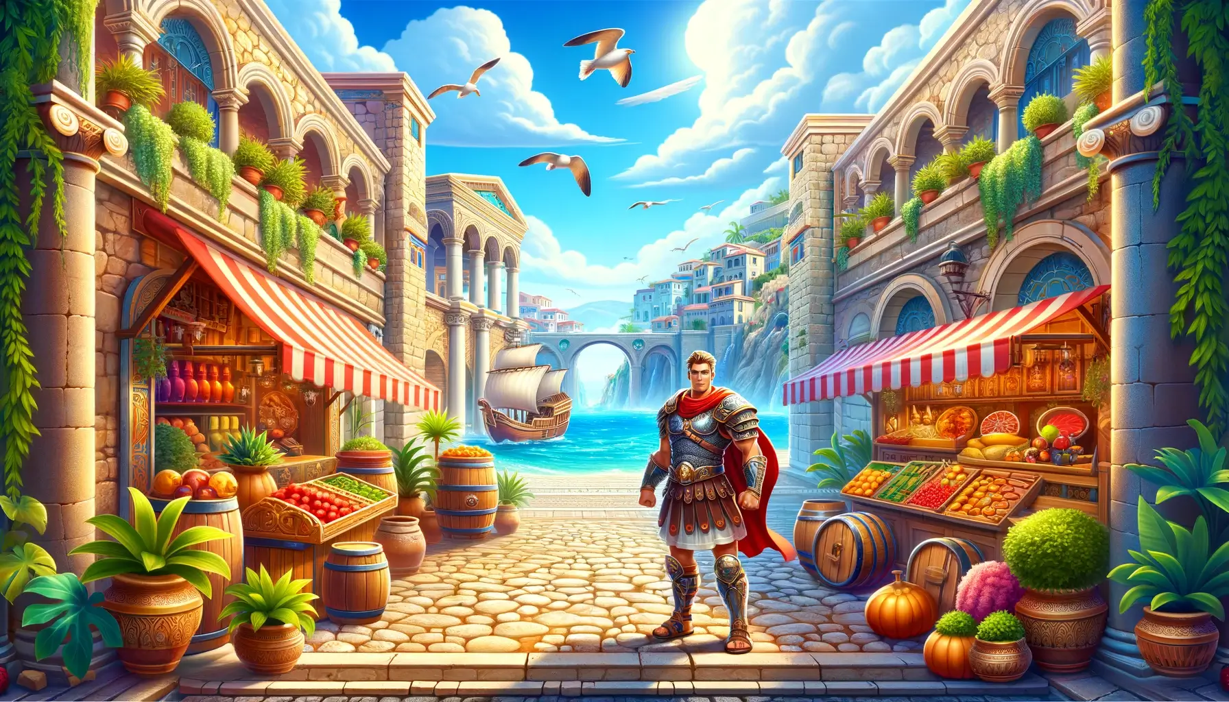 The official title card for the Heroic Spins online pokie game, featuring a muscular, caped superhero flying through a cityscape, with comic book style graphics and the game's title prominently displayed in a bold, dynamic font.